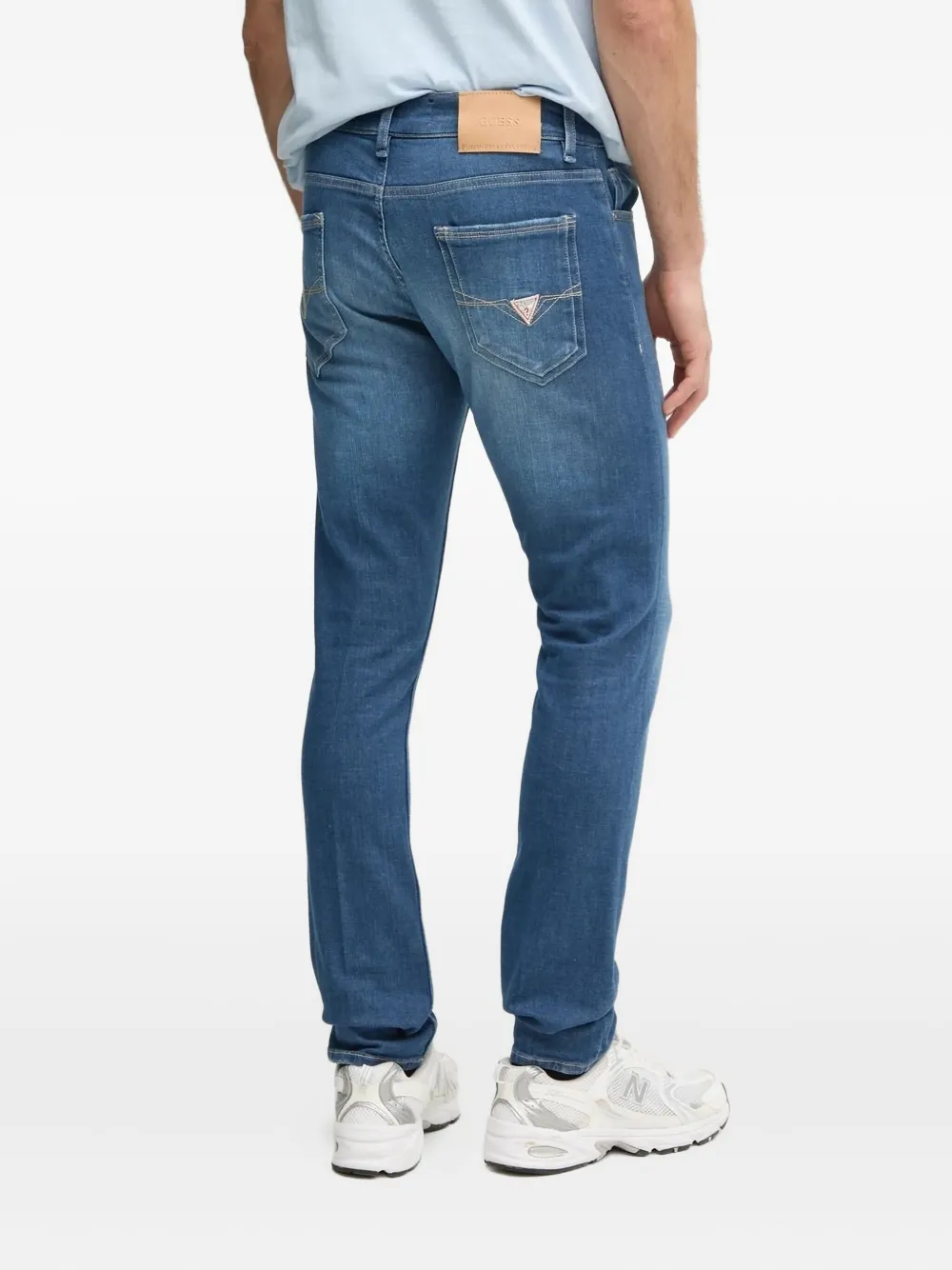 GUESS USA Skinny jeans met logopatch - Blauw
