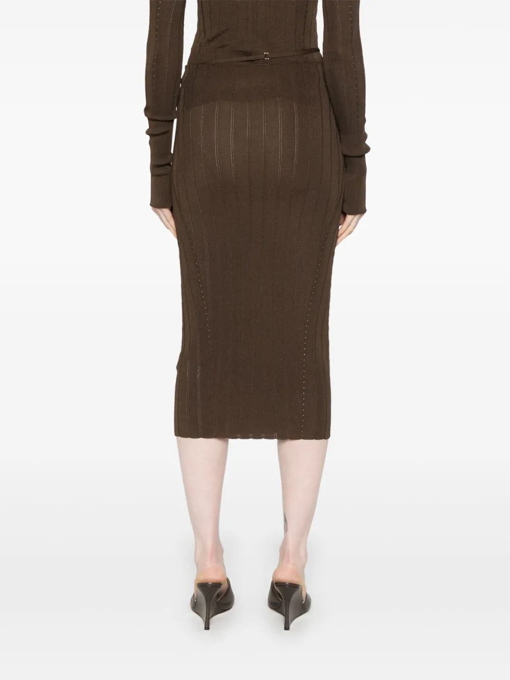 Jacquemus La Jupe Pralù midi-rok Bruin