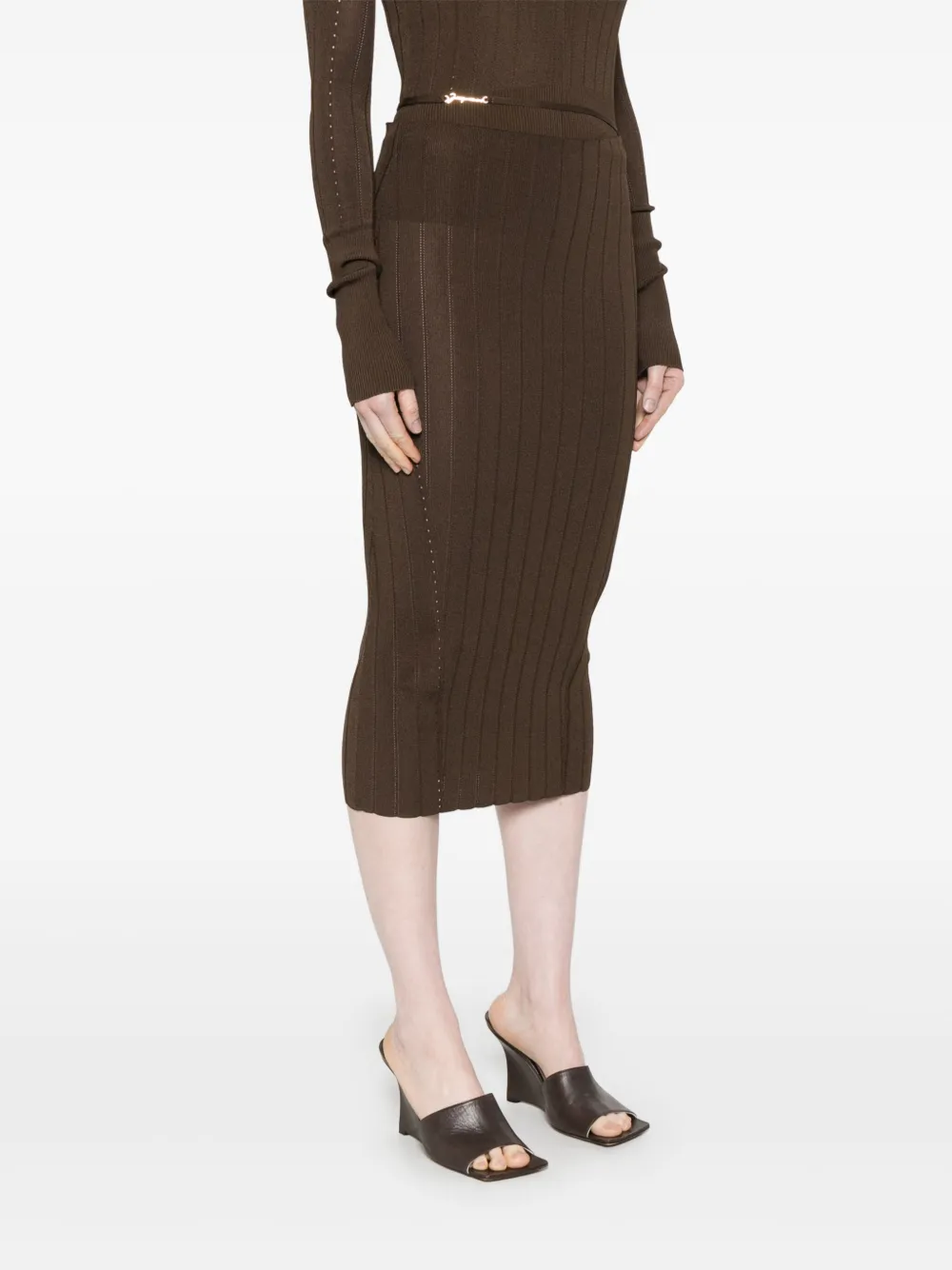 Jacquemus La Jupe Pralù midi-rok Bruin