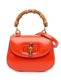 Gucci Pre-Owned 2016-2024 Mini Calfskin 1947 Bamboo Top Handle Bag satchel - Orange