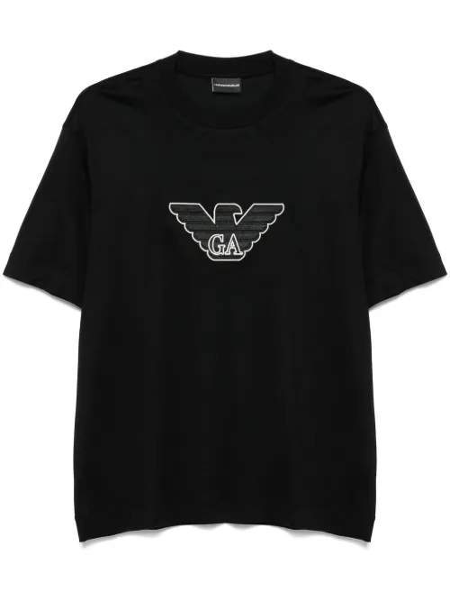 T-shirt à logo brodé - Emporio Armani - Modalova