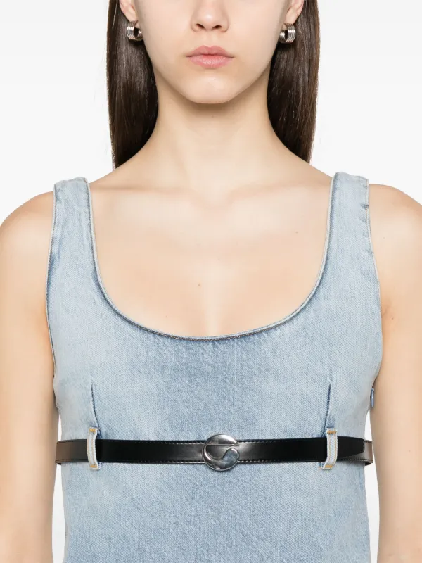 Coperni Belted Denim Mini Dress | Blue