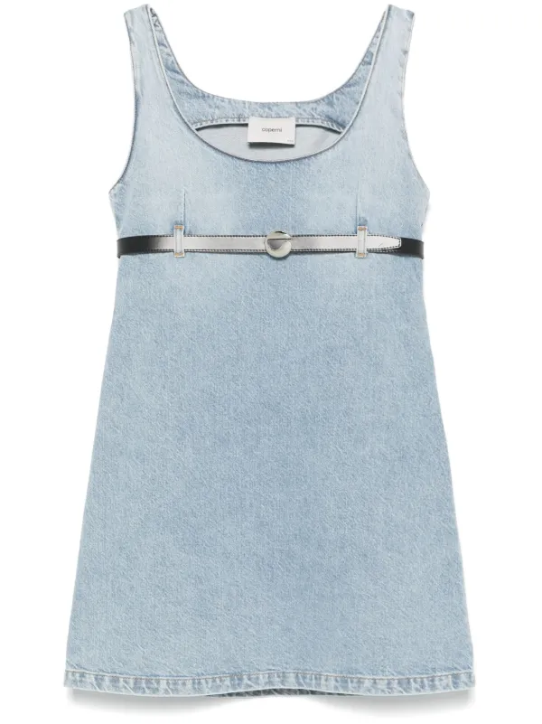 belted denim mini dress Puff Sleeve Long Sleeve Denim High Neck, Malia Mini Dress in Denim, Size XS, For GNO/Date Night