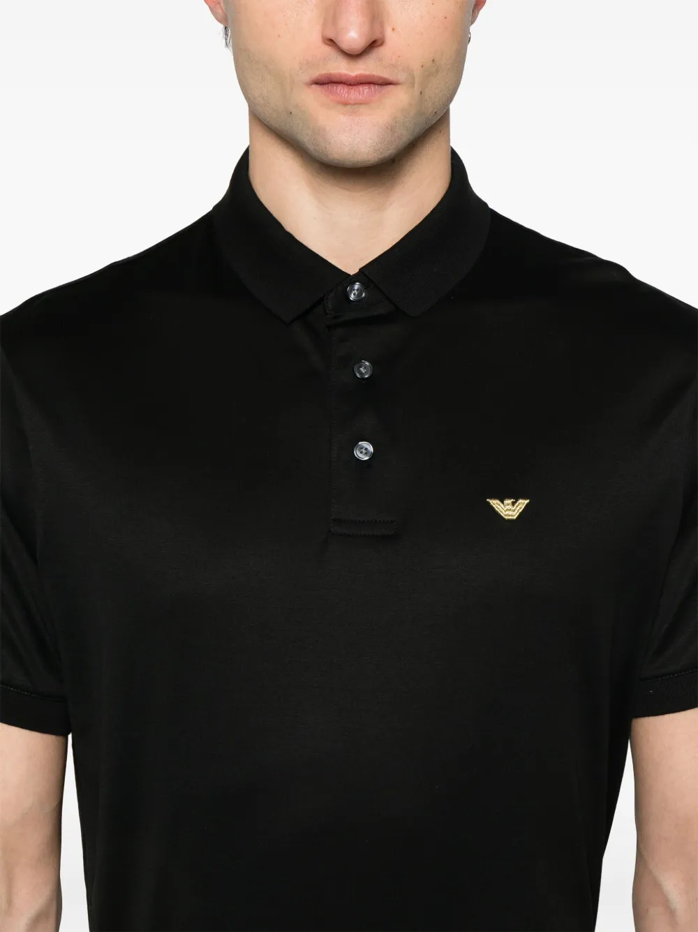 Emporio Armani Poloshirt met geborduurd logo Zwart