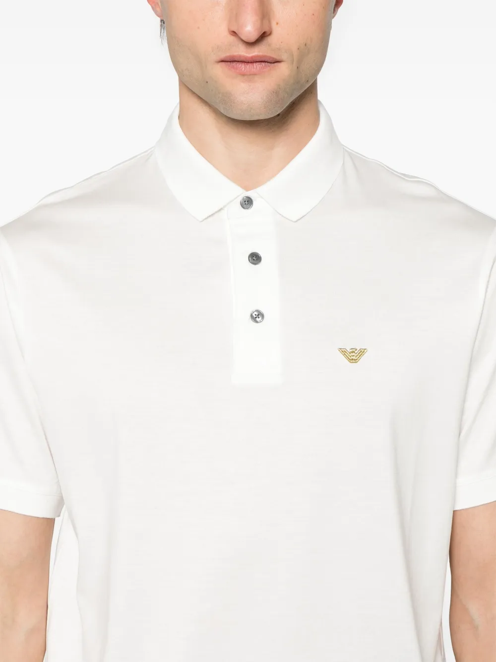Emporio Armani Poloshirt met geborduurd logo Wit