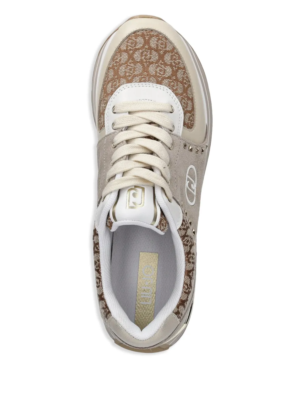 LIU JO Sneakers met plateauzool en jacquard Beige