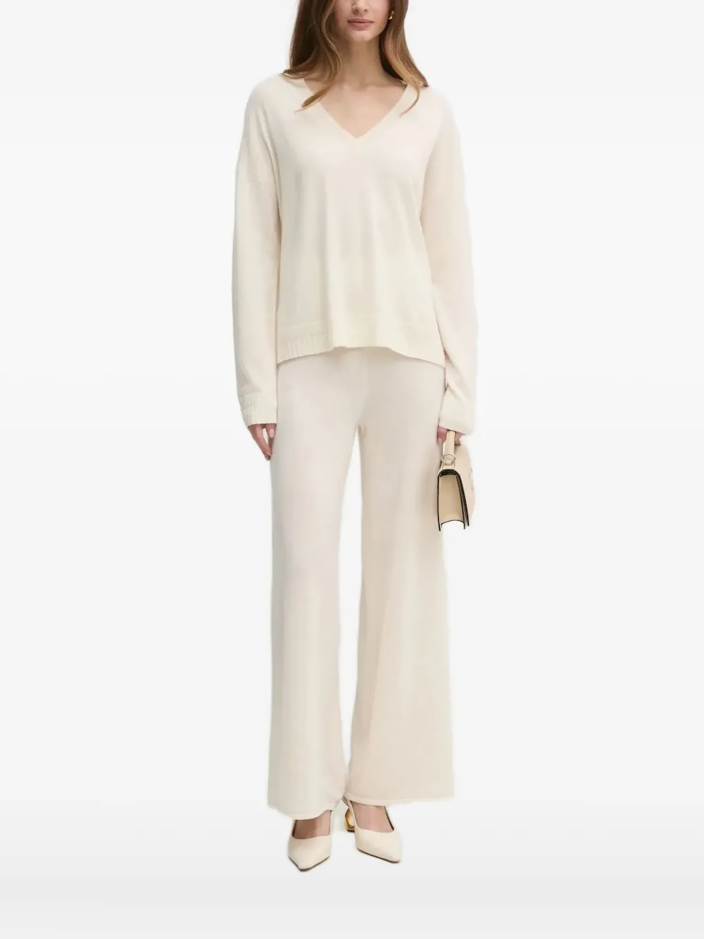 Liu •jo V-neck Sweater In Neutral