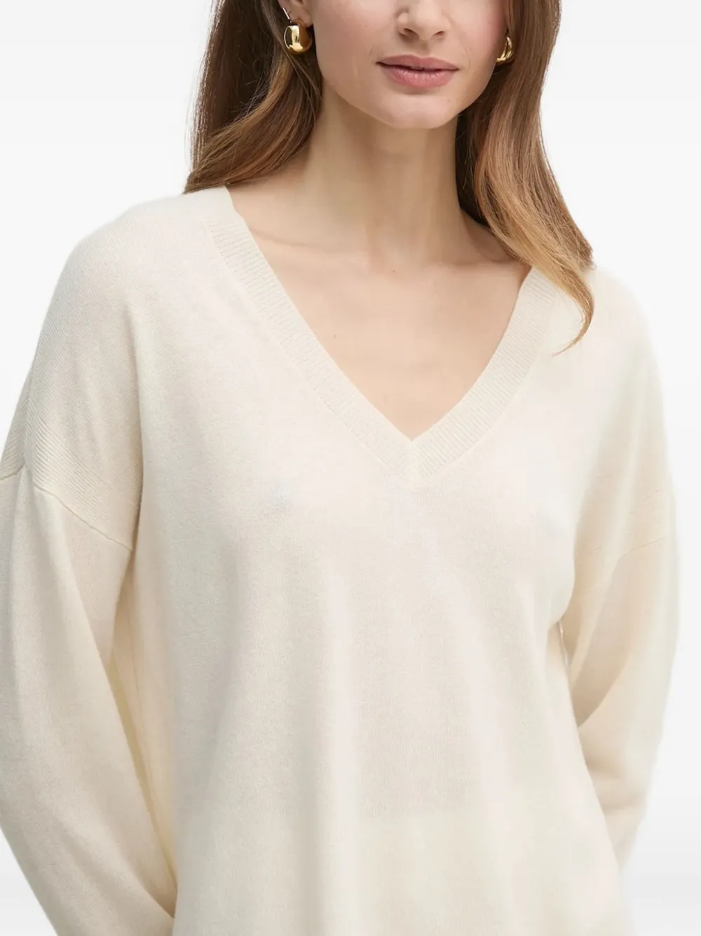 Liu •jo V-neck Sweater In Neutral