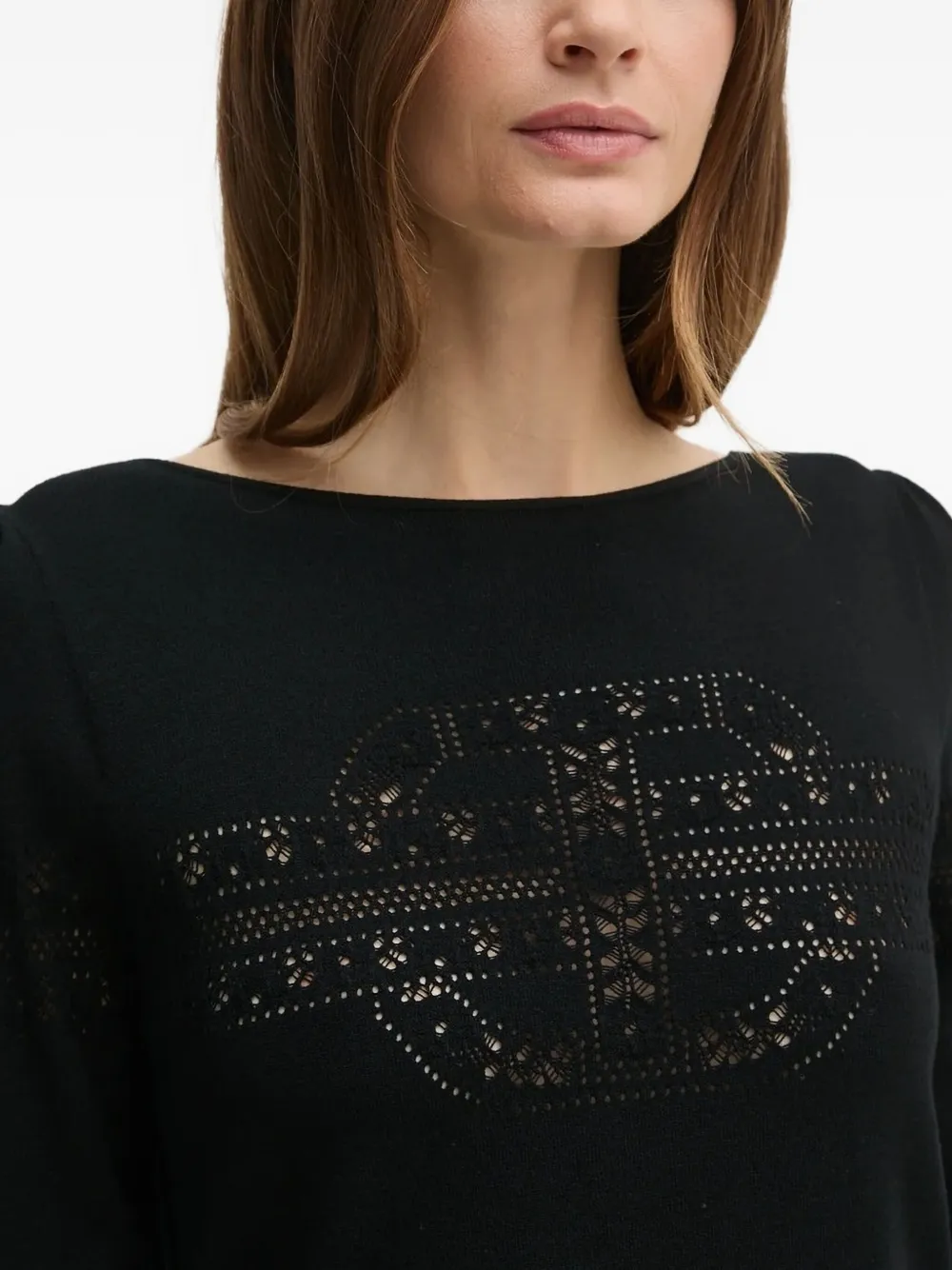 Twinset Cut-out Detail Sweater In Black