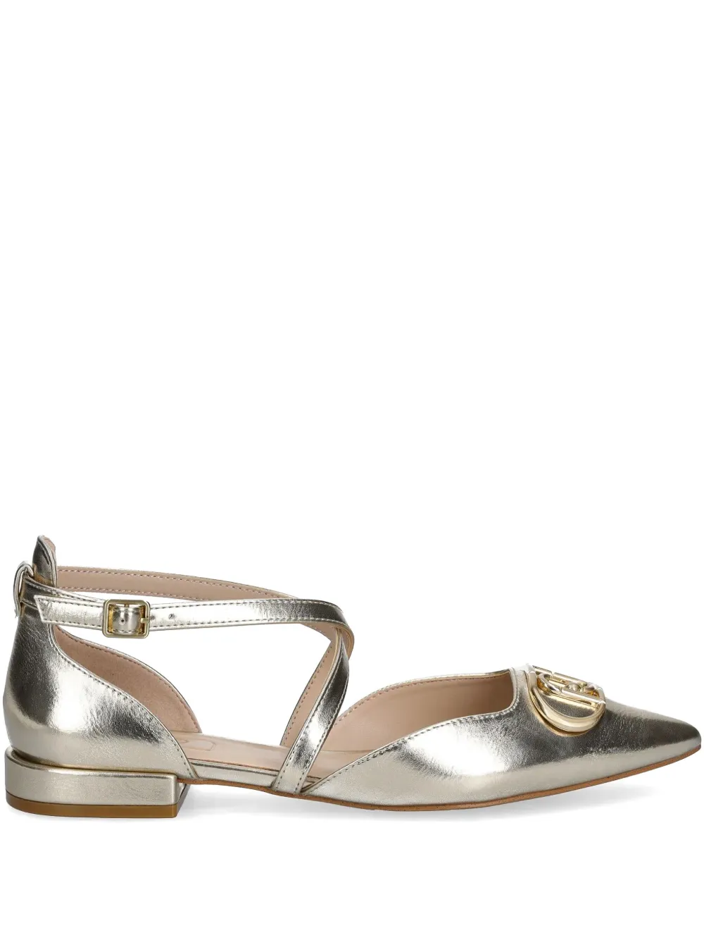 LIU JO Ballerina's met maxi-logo Goud