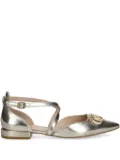 LIU JO maxi-logo ballerina shoes - Gold