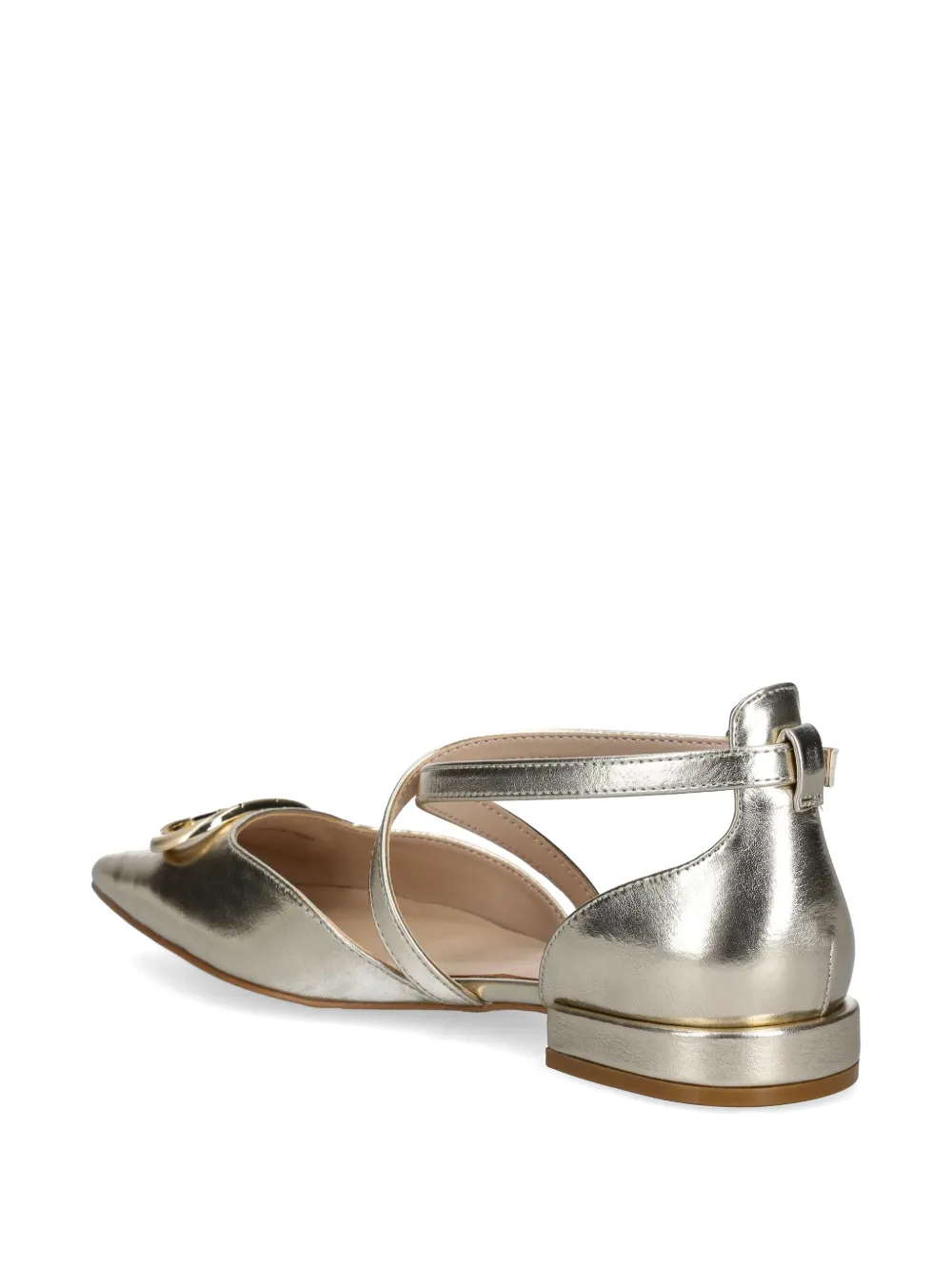 LIU JO Ballerina's met maxi-logo Goud