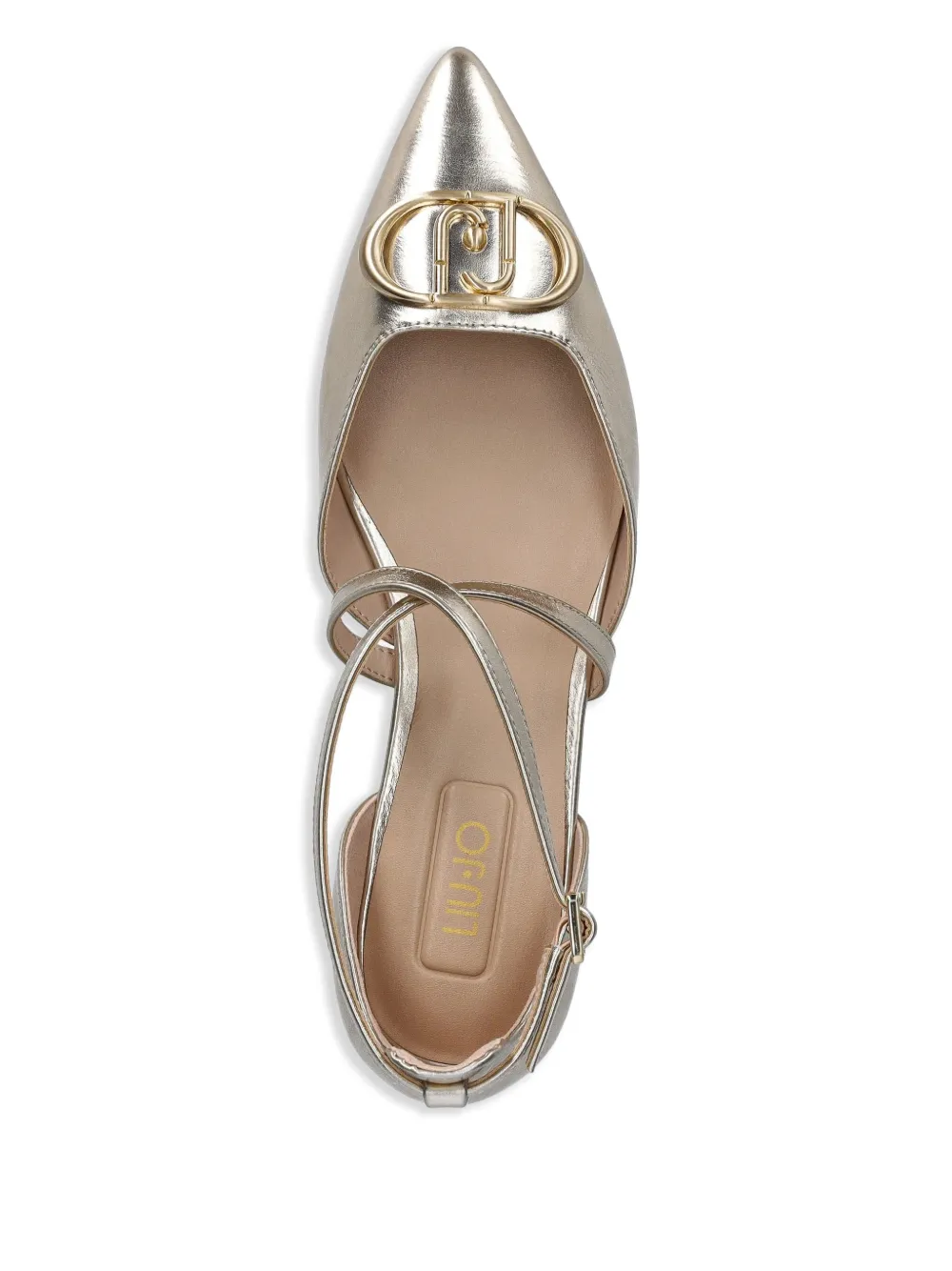 LIU JO Ballerina's met maxi-logo Goud