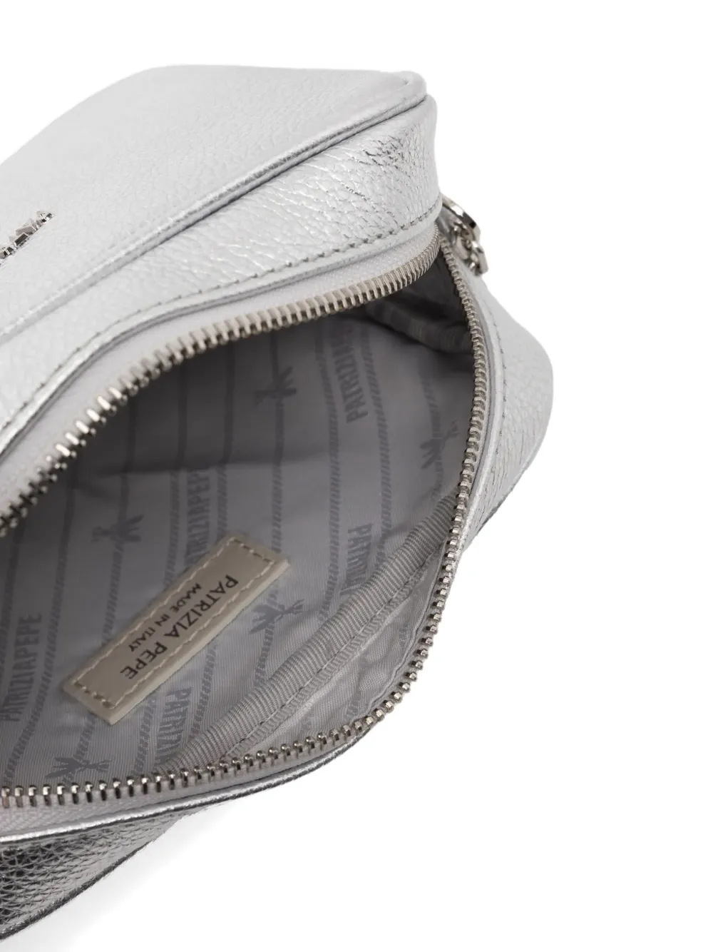 Patrizia Pepe Leren crossbodytas Zilver