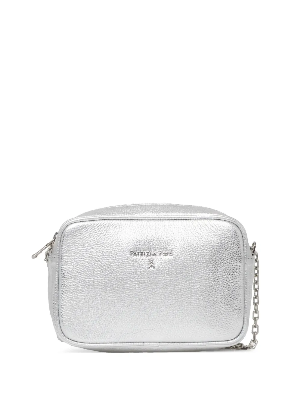 Patrizia Pepe レザー ショルダーバッグ - シルバートーン Patrizia Pepe レザー ショルダーバッグ - シルバートーン