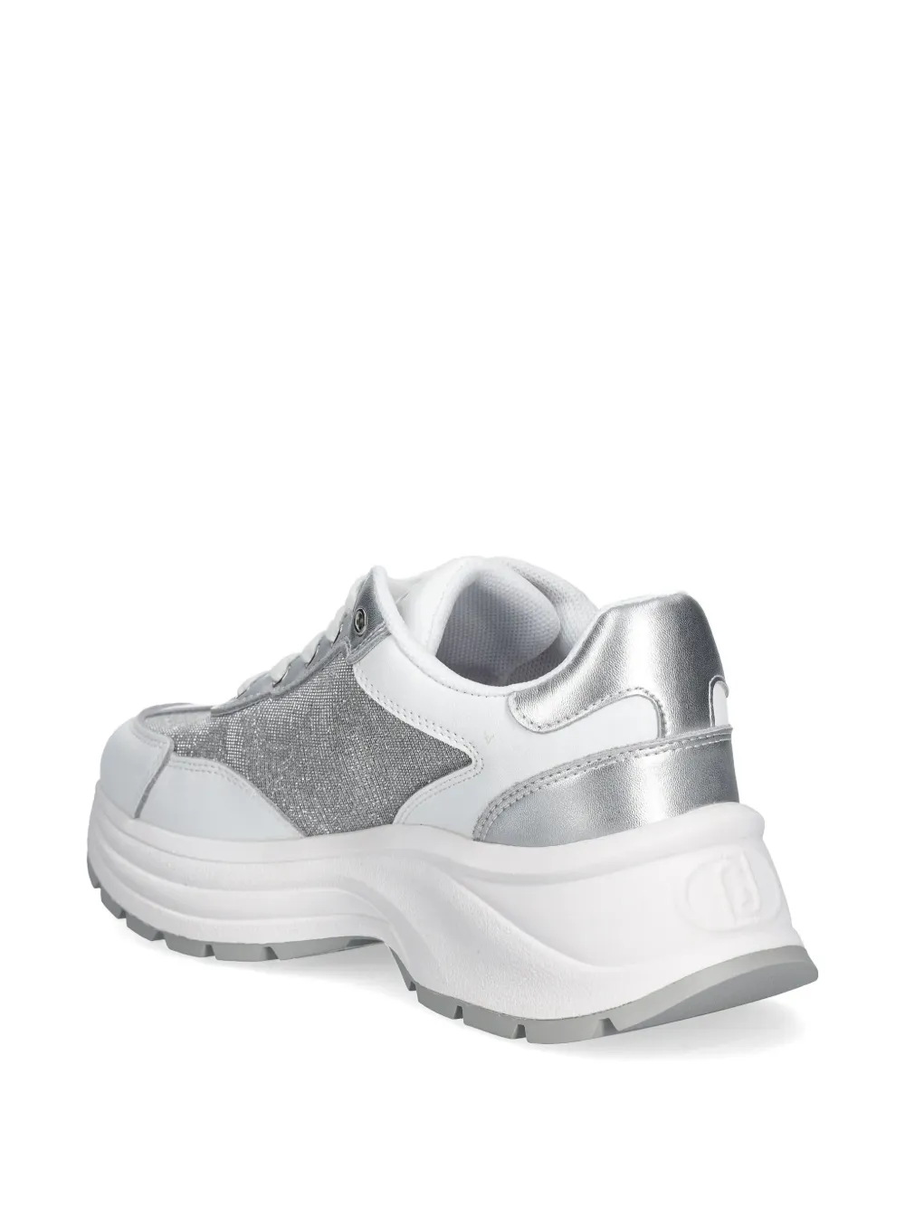 LIU JO Leren sneakers met lurex detail Zilver