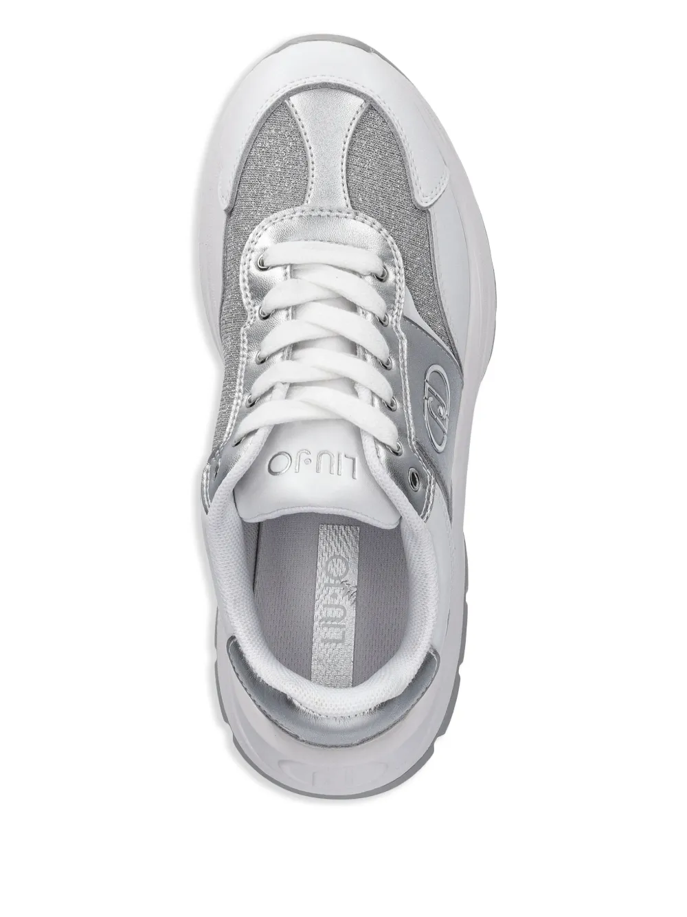 LIU JO Leren sneakers met lurex detail Zilver