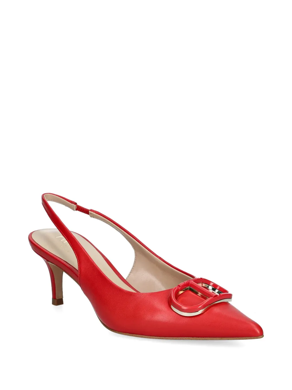 TWINSET 60mm Oval T slingback pumps Red