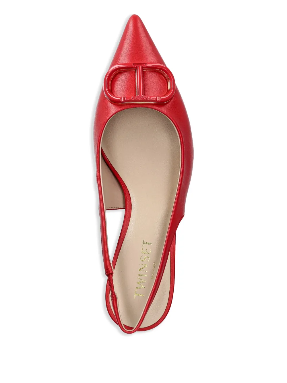 TWINSET 60mm Oval T slingback pumps Red