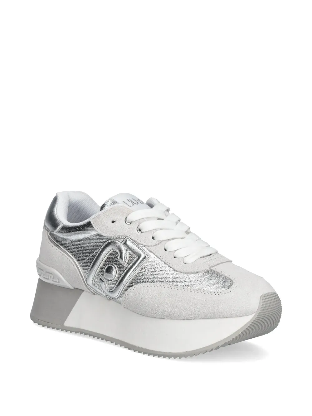 LIU JO Denim sneakers met metallic-effect - Zilver