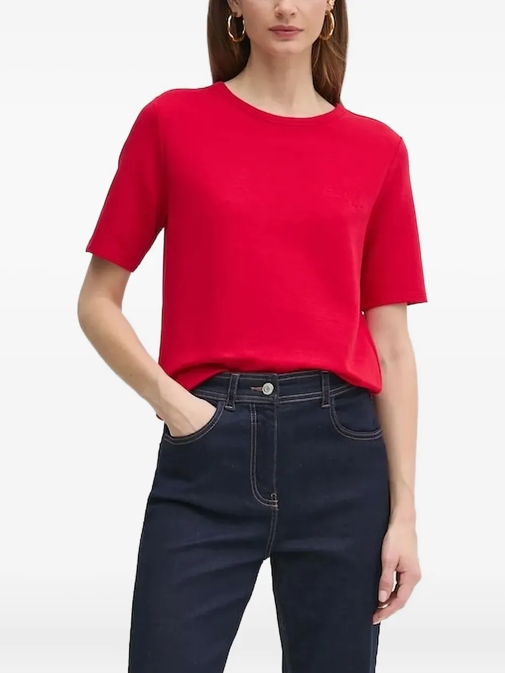 TWINSET embroidered-logo T-shirt | Red | Image 1