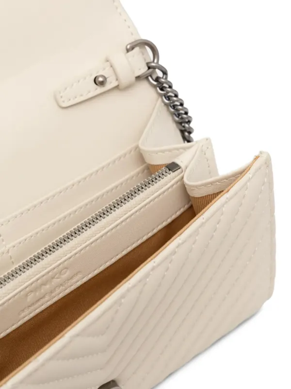 PINKO Love One Quilted Flap Wallet | White | FARFETCH
