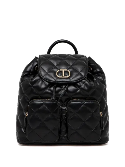 TWINSET mochila capitonada con placa del logo