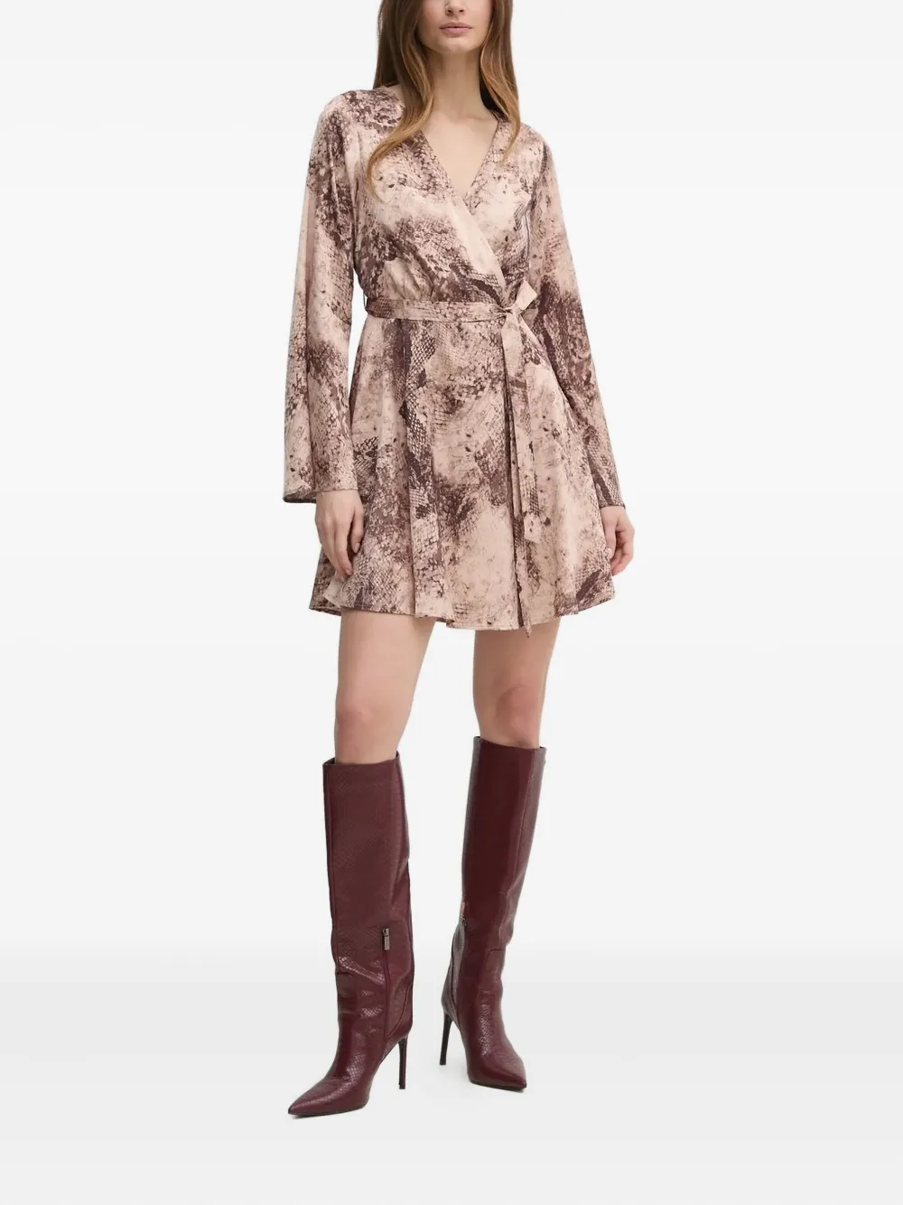GUESS USA Mini-jurk met slangenprint Beige