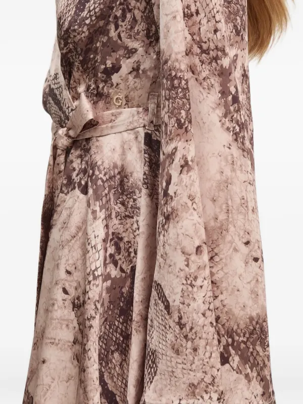 GUESS USA snake-print Wrap Mini Dress | Neutrals | FARFETCH
