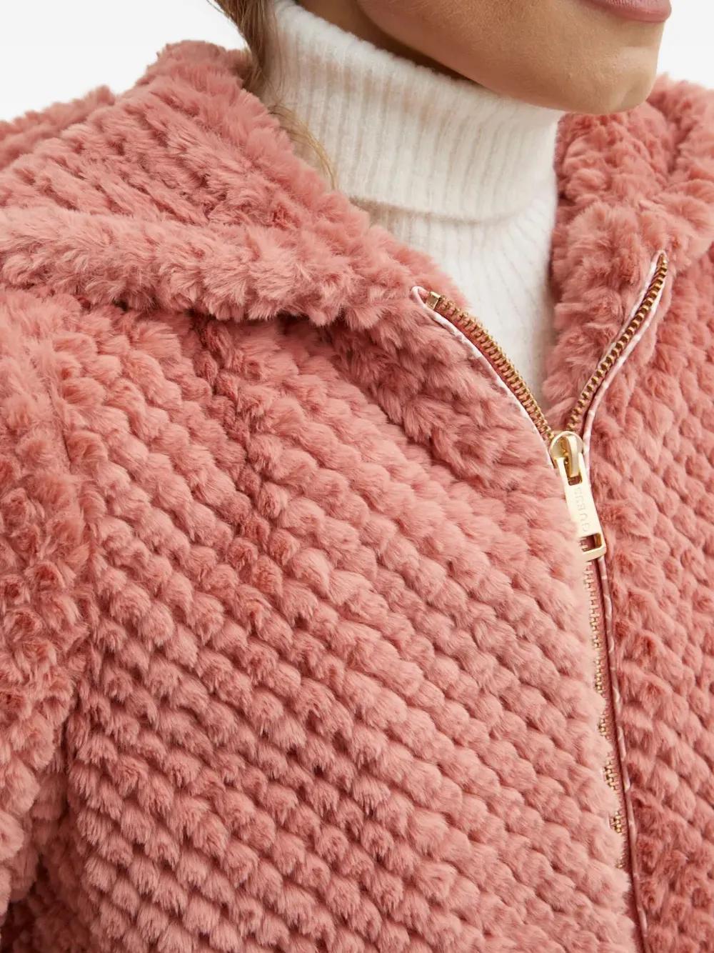GUESS USA hooded textured jacket Roze