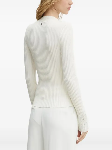 GUESS USA ribbed embellished-neckline sweater