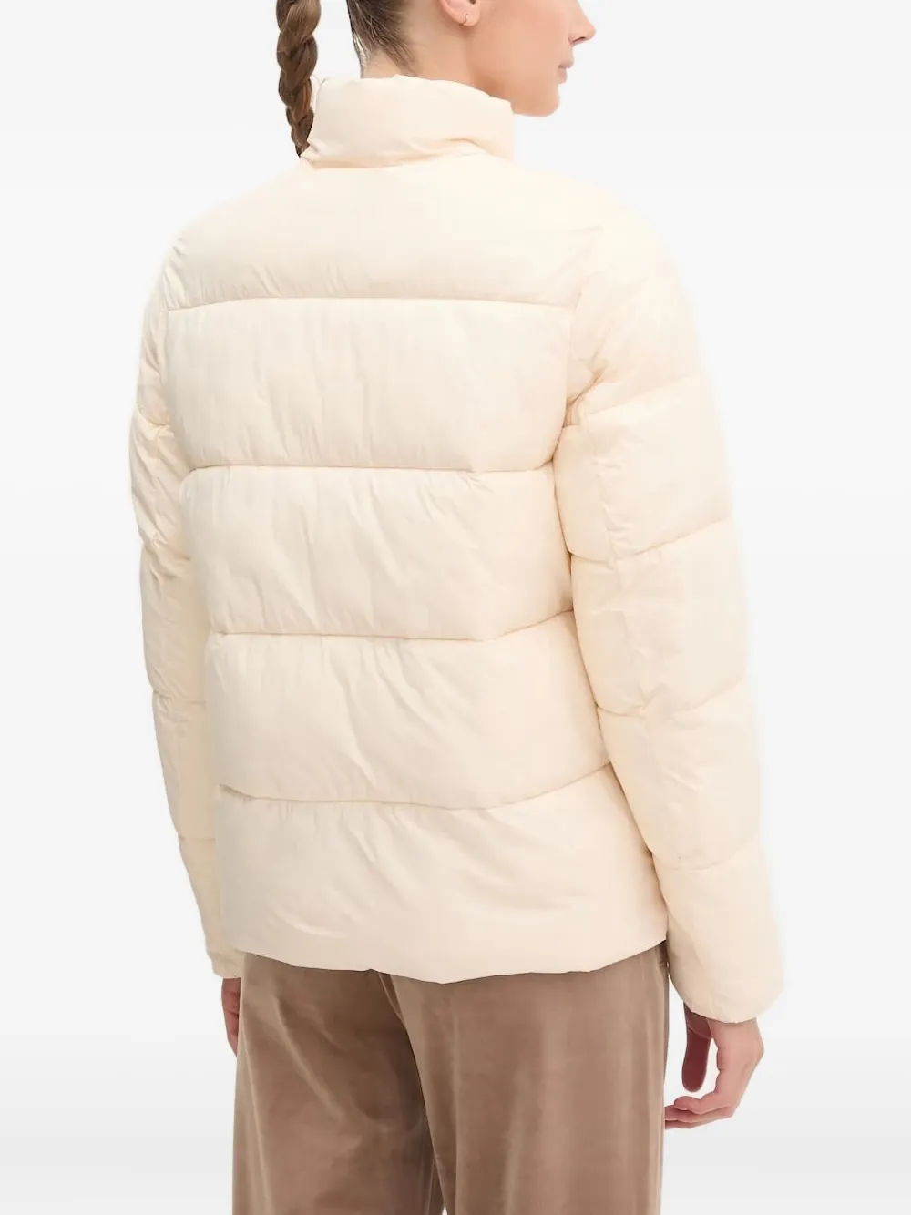 Guess Usa Quilted Turtleneck Jacket In Neutral