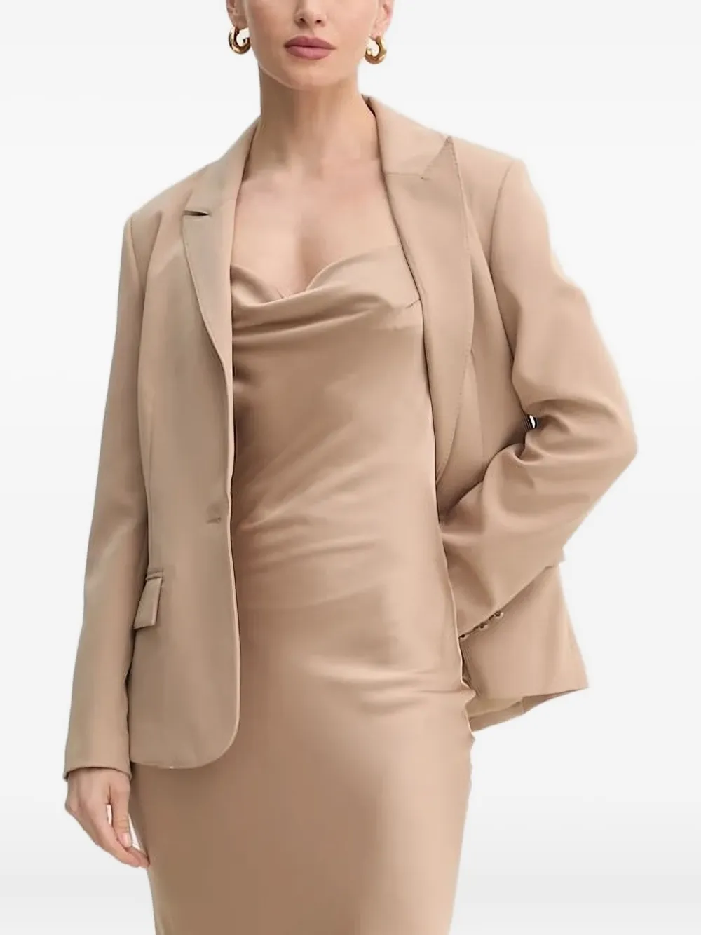 GUESS USA Blazer met enkele rij knopen Beige