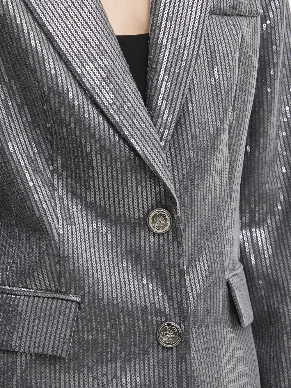 GUESS USA Blazer met pailletten Grijs