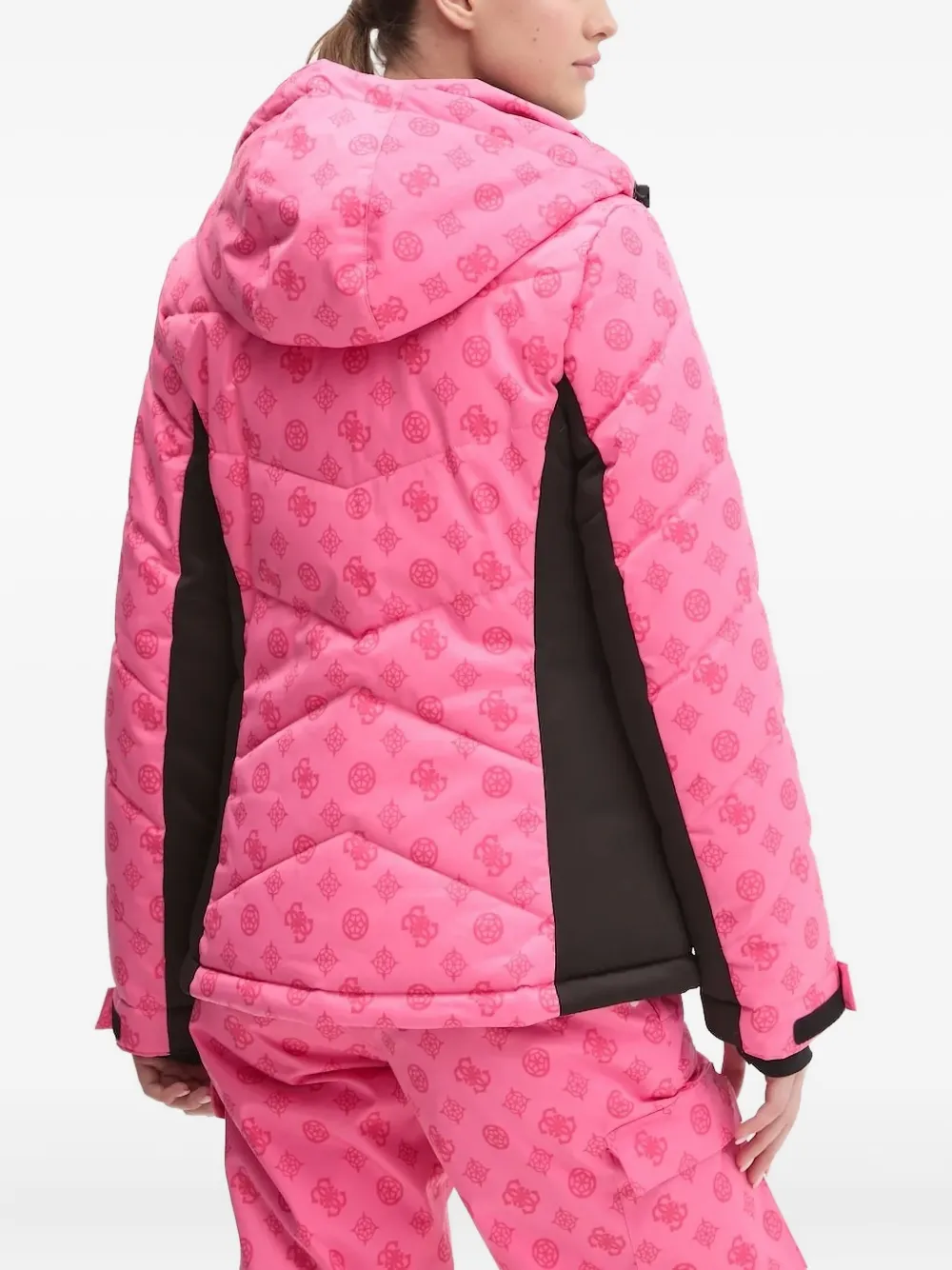 GUESS USA Gewatteerd ski-jack met logoprint Roze