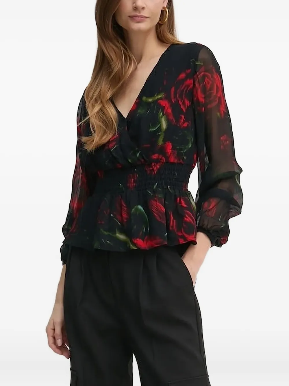 GUESS USA v-neck blouse | Black | Image 1