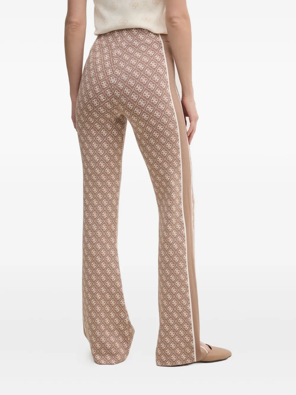 GUESS USA Flared broek met logopatroon - Roze