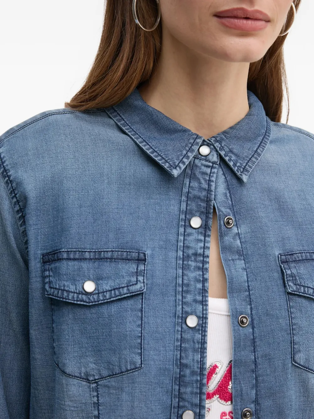 Guess Usa Denim Shirt In Blue