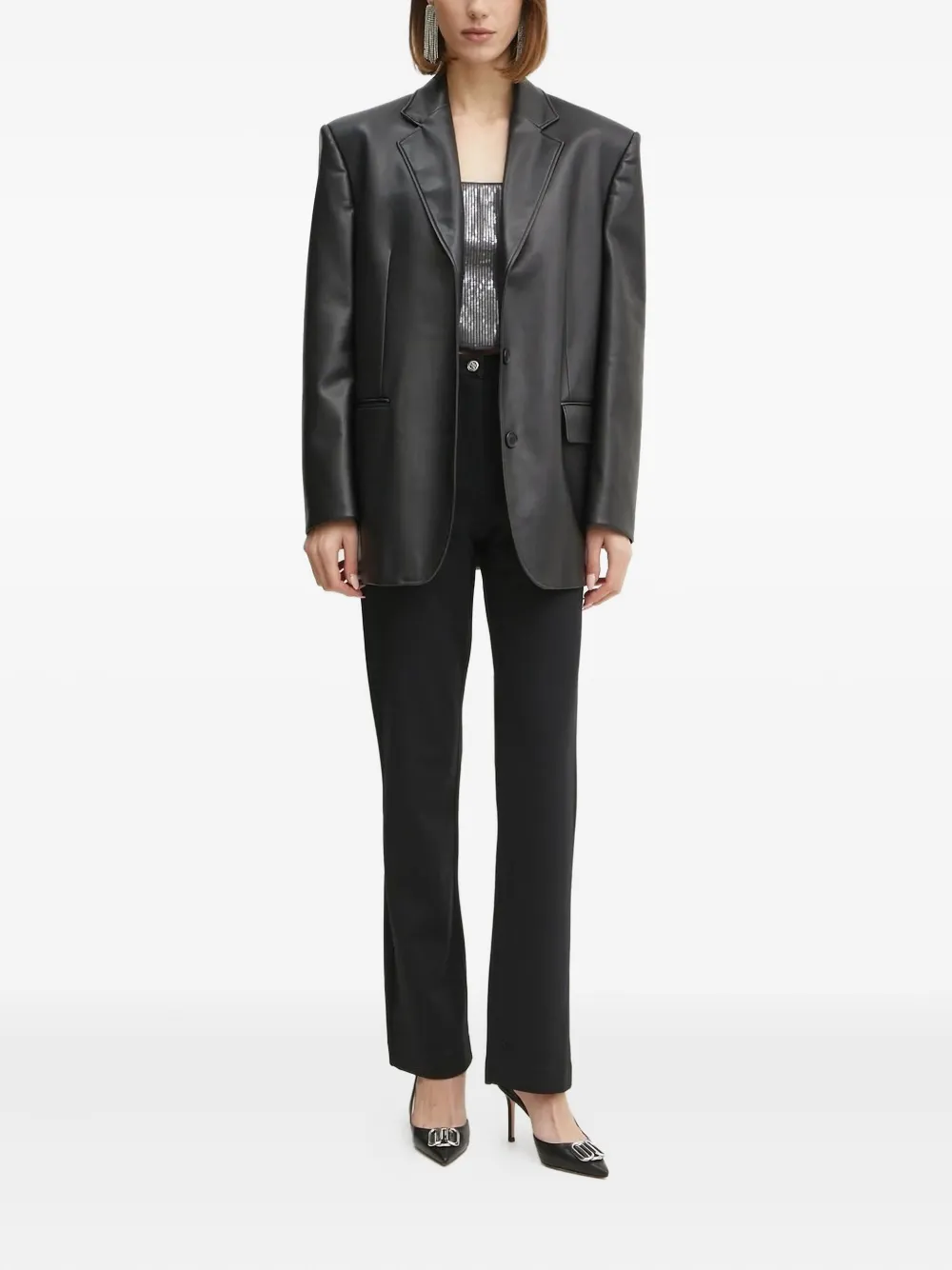 Guess Usa Sequin-embellished Corset Top In Gray