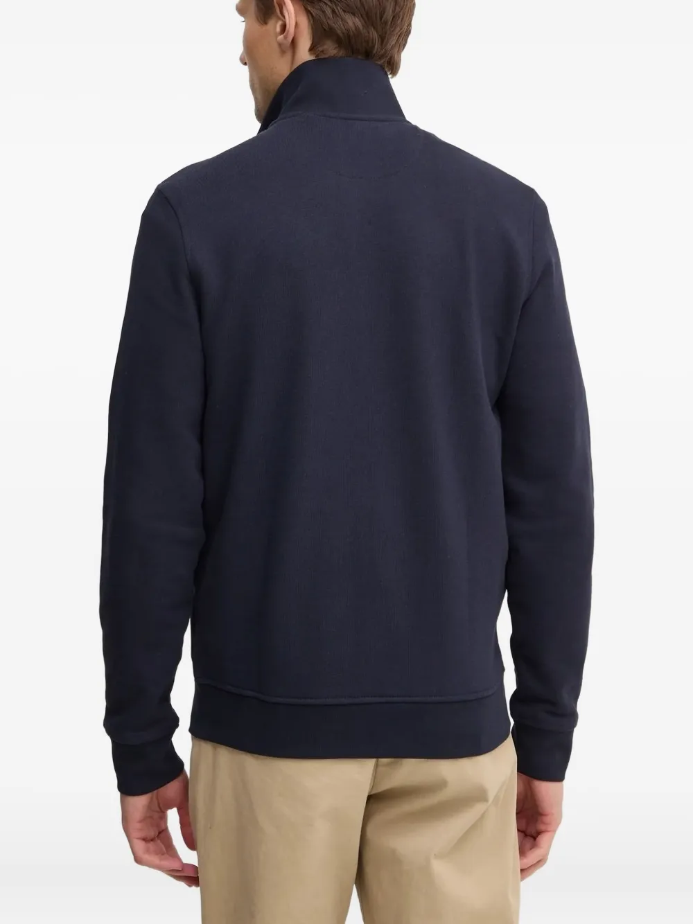 GUESS USA logo-embroidered zip-up sweatshirt - Blauw