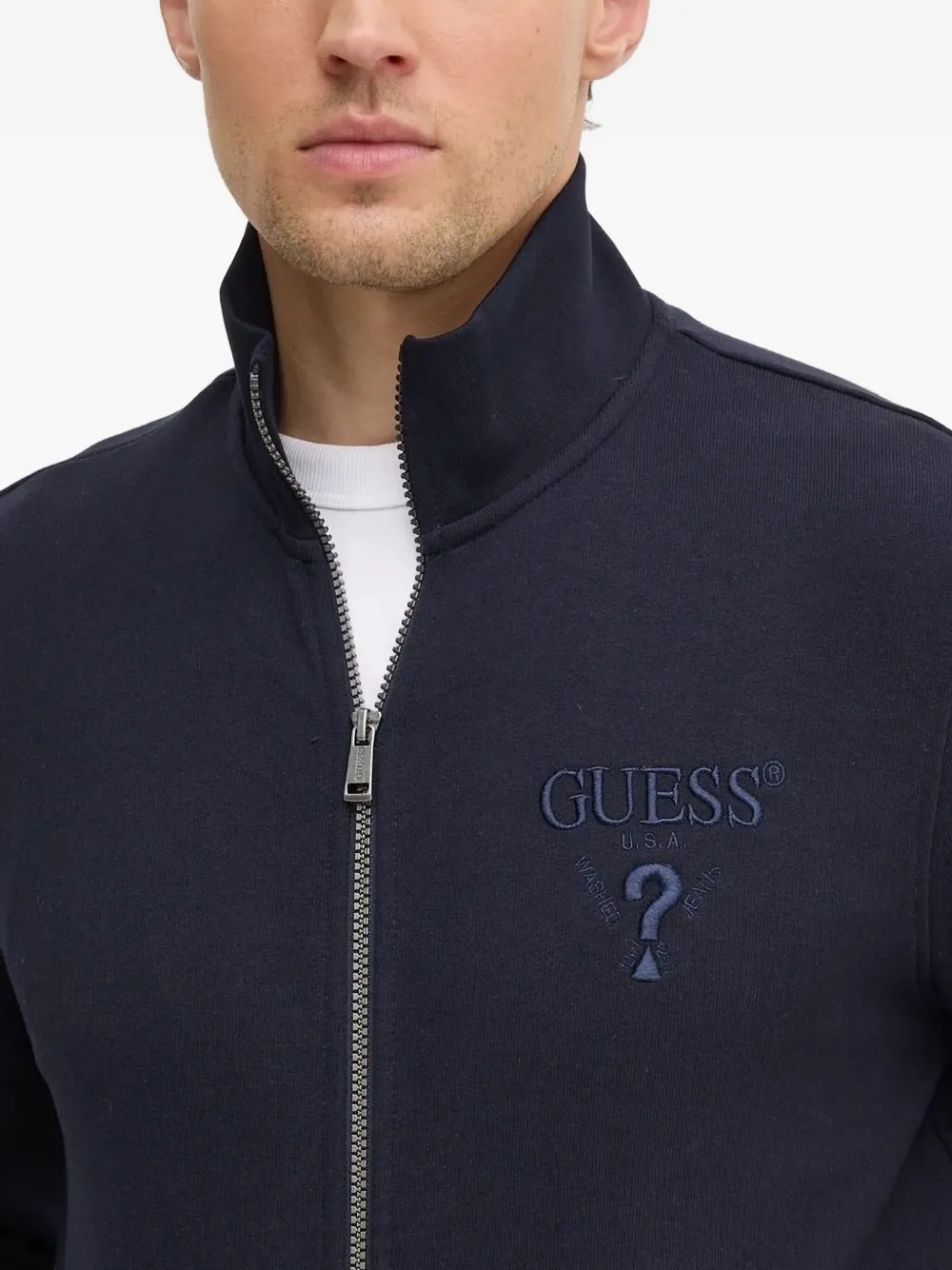 GUESS USA Sweater met geborduurd logo Blauw