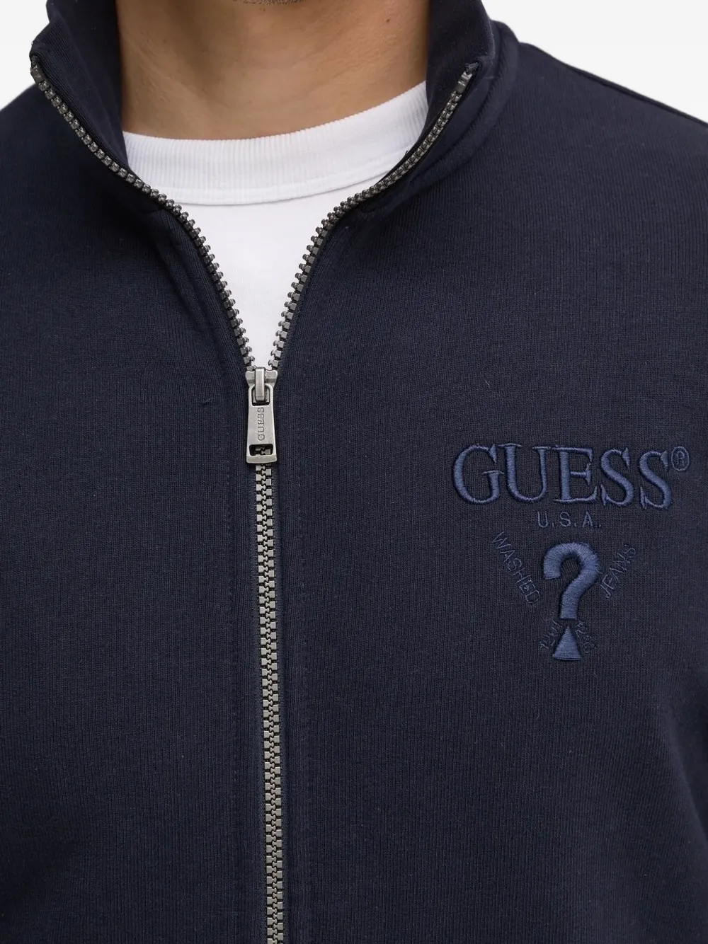 GUESS USA Sweater met geborduurd logo Blauw
