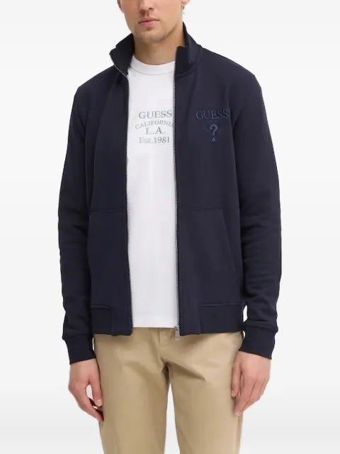 GUESS USA logo-embroidered zip-up sweatshirt