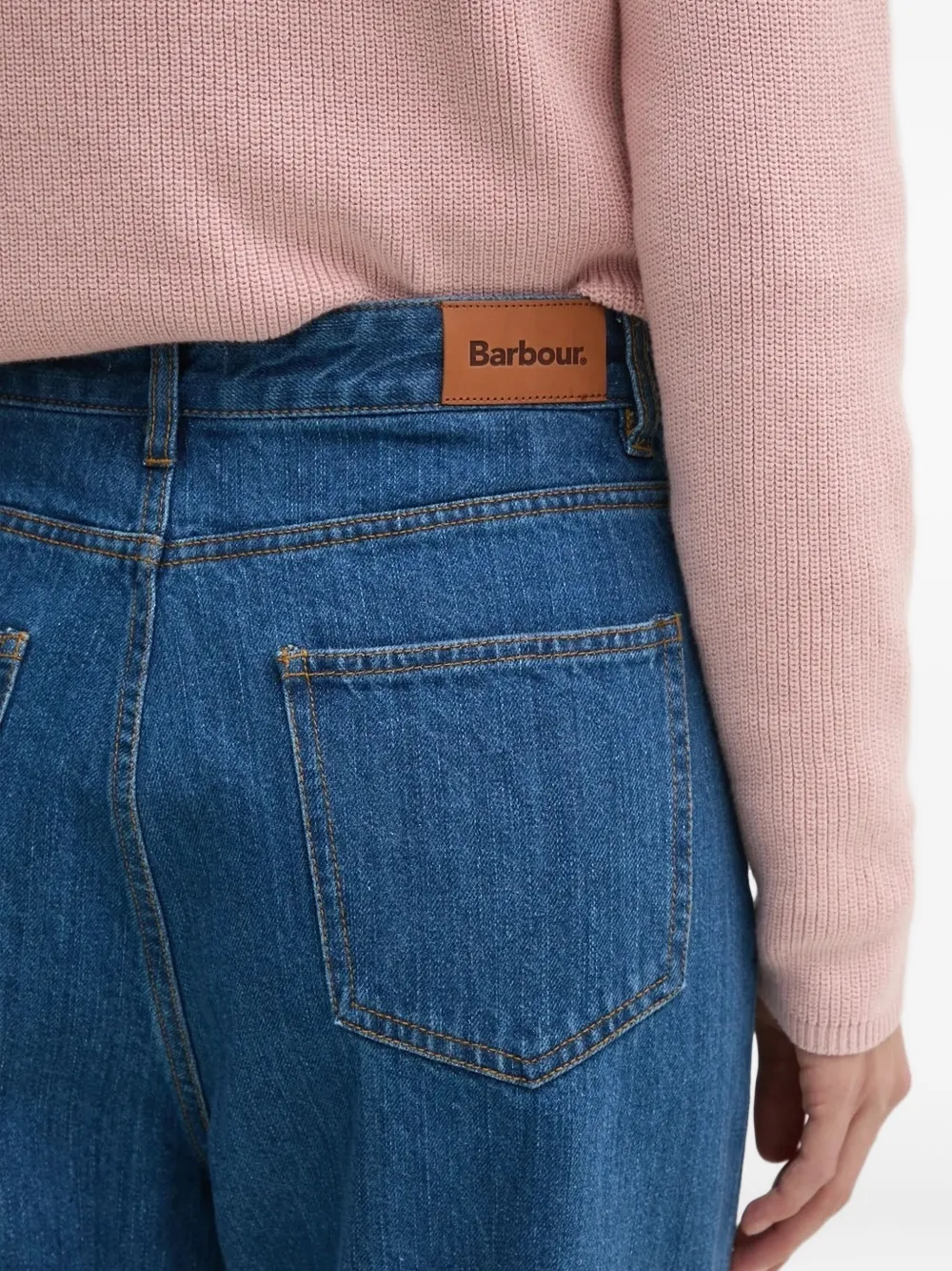Barbour High waist straight jeans Blauw
