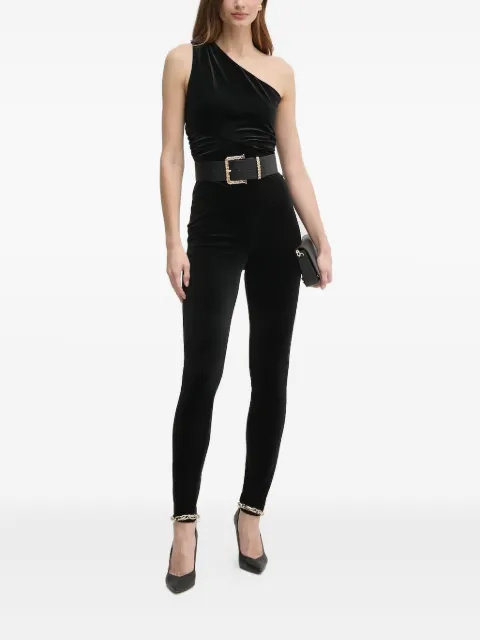 GUESS USA one-shoulder velvet jumpsuit