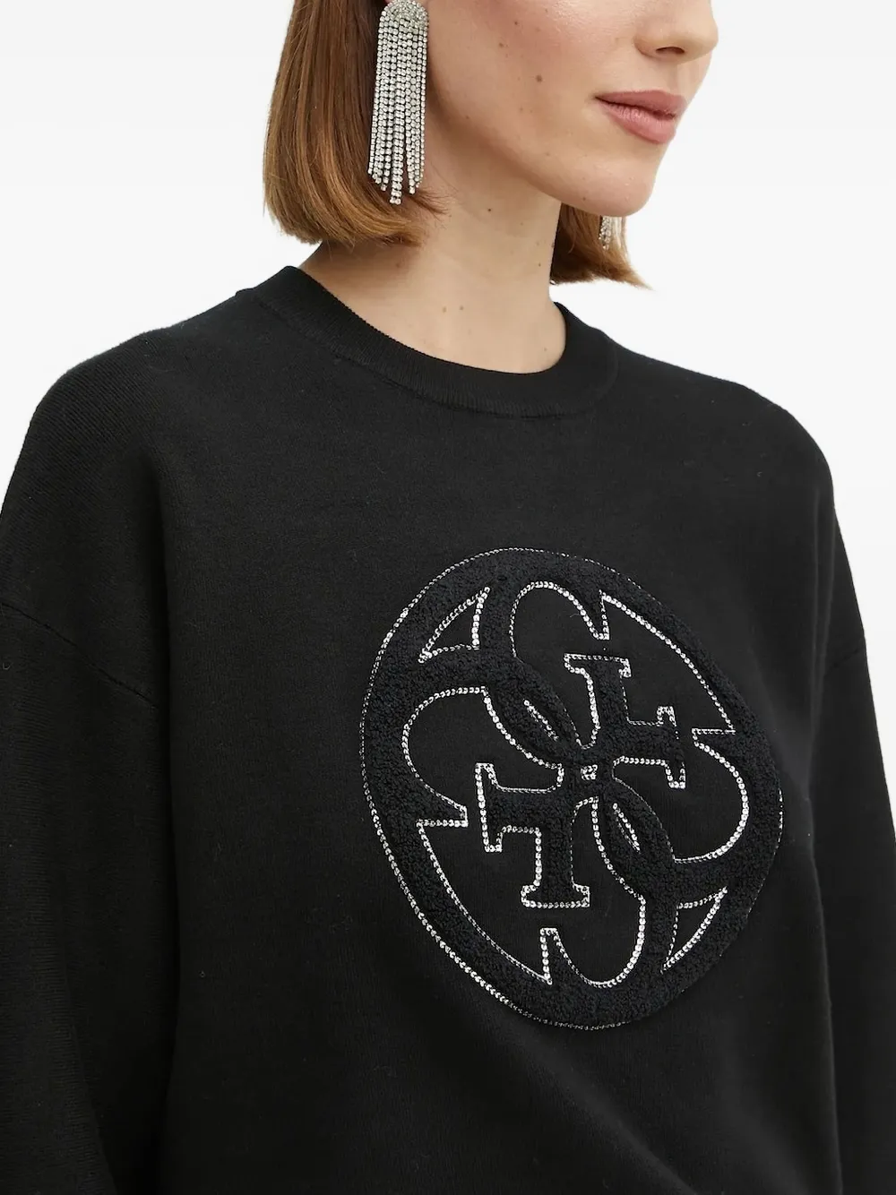 GUESS USA Trui met geborduurd logo Zwart