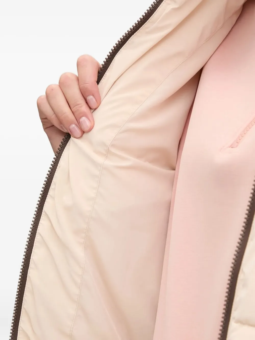GUESS USA Gewatteerd bomberjack met streepdetail Beige