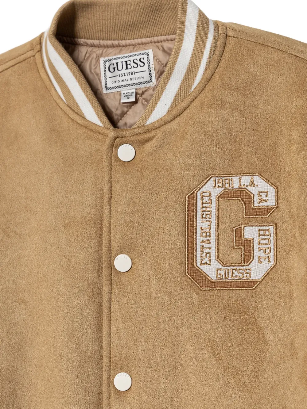 Guess Varsity Jacket In Brown