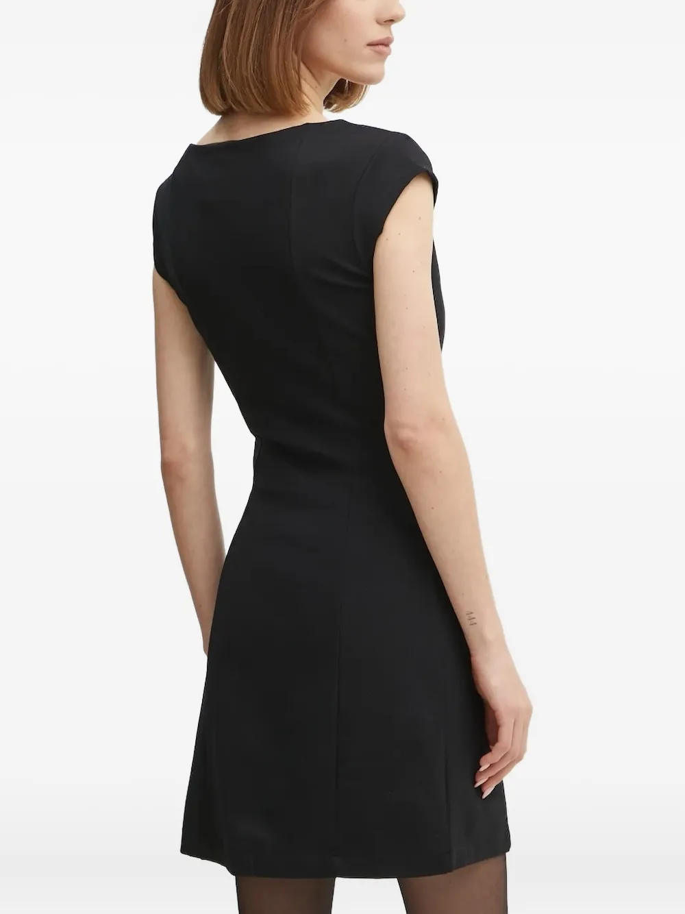 GUESS USA keyhole-neck short-sleeve mini dress - Zwart