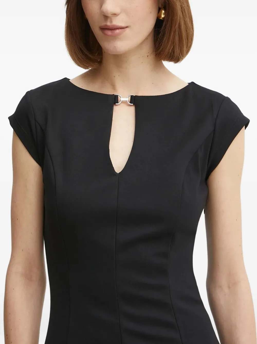 GUESS USA Mini-jurk met korte mouwen en keyhole hals Zwart